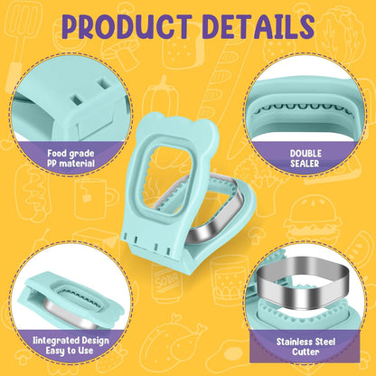 Uncrustable Sandwich Cutter Maker - Sandwich Sealer and Cutter for Lunchbox and Breakfast, Square Shape, V1258-DP02-A-233