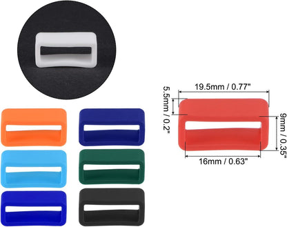Watch Strap Holder Loop, Rubber Replacement Fastener Rings Silicone Watch Retainers for 16mm Width Watch Band V1258-DP02-A-2332