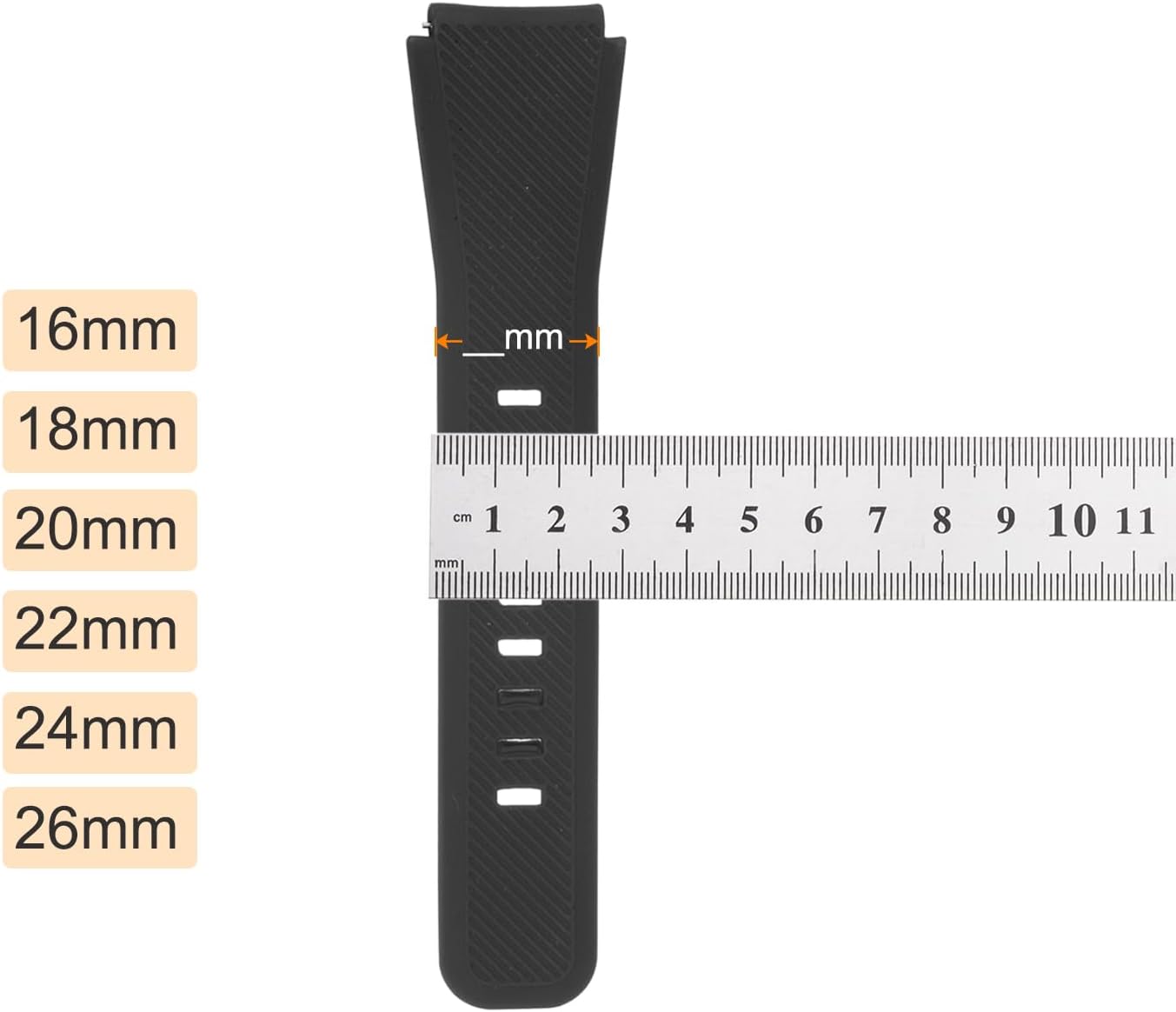 Watch Strap Holder Loop, Rubber Replacement Fastener Rings Silicone Watch Retainers for 16mm Width Watch Band V1258-DP02-A-2332