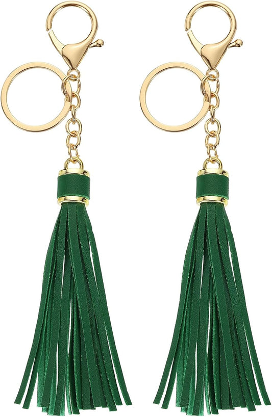 Leather Keychain Tassels, Women Tassel Bag Charm with Lobster Clasp Key Ring for Handbag Purse V1258-DP02-A-2333