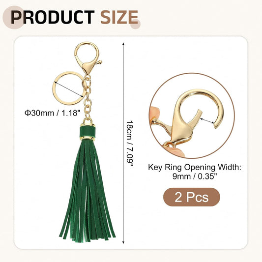 Leather Keychain Tassels, Women Tassel Bag Charm with Lobster Clasp Key Ring for Handbag Purse V1258-DP02-A-2333
