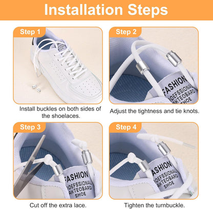 Shoe Laces Buckle Lock Aluminum No Tie Shoelace Turnbuckle V1258-DP02-A-2334