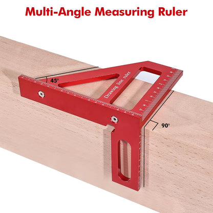 Mini 3D Multi-Angle Measuring Ruler, Precision Imperial 45/90 Degree Carpenter Square, Aluminum Alloy Miter V1258-DP02-A-2336