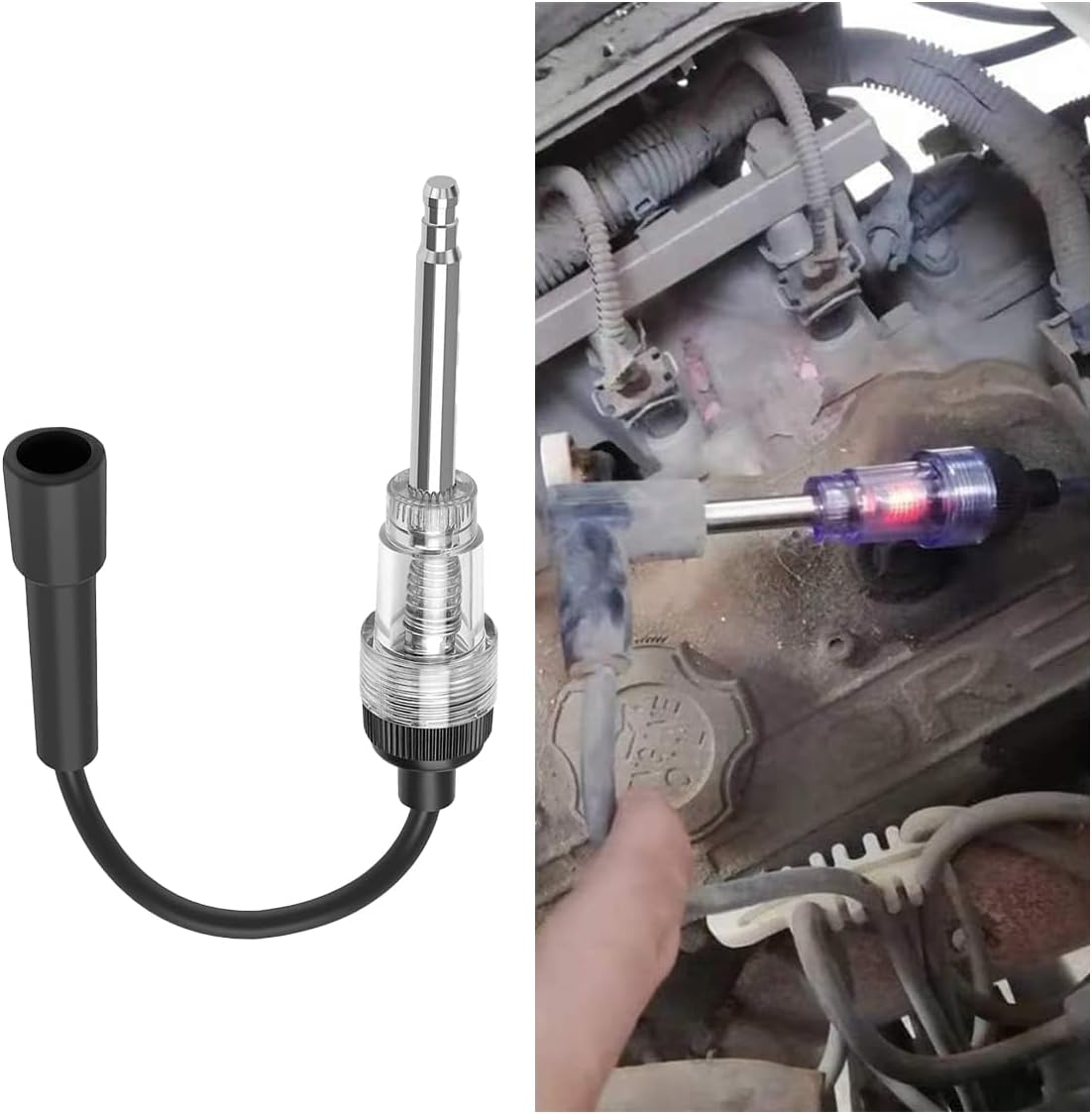 Inline Spark Plug Tester, Straight Boot Ignition Coil Tester Light, Car Small Engine Spark Tester, Armature V1258-DP02-A-2346