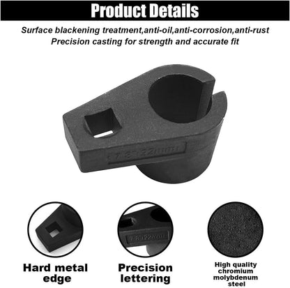 Car Offset Oxygen Sensor Socket, 3/8-Inch Drive, 7/8-Inch (22mm), Side Wire Gate Accesses Sensor for Protect V1258-DP02-A-2357