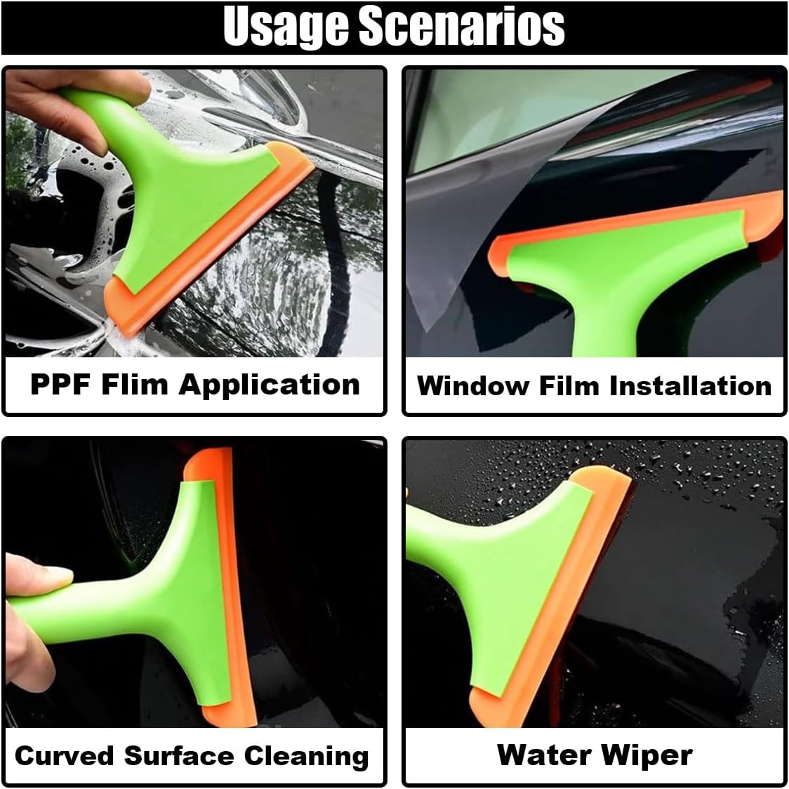 Small Silicone Window Squeegee, Car Windshield Water Blade Scraper, Multifunctional Squeegee with 5.9 Inch V1258-DP02-A-2363