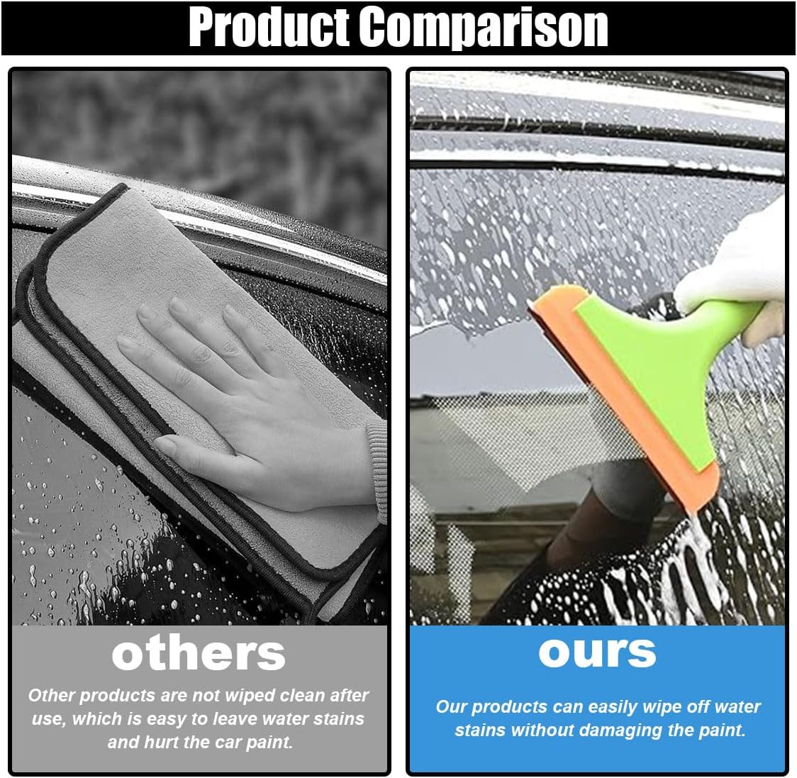 Small Silicone Window Squeegee, Car Windshield Water Blade Scraper, Multifunctional Squeegee with 5.9 Inch V1258-DP02-A-2363