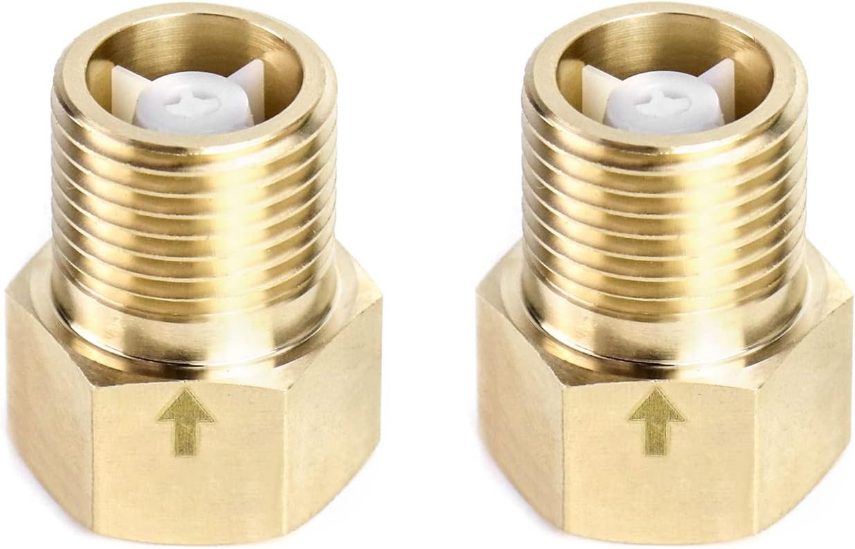 2Pcs Brass One-way Check Valve, 1/2" Female to 1/2" Male Thread of Backflow Preventer V1258-DP02-A-2370