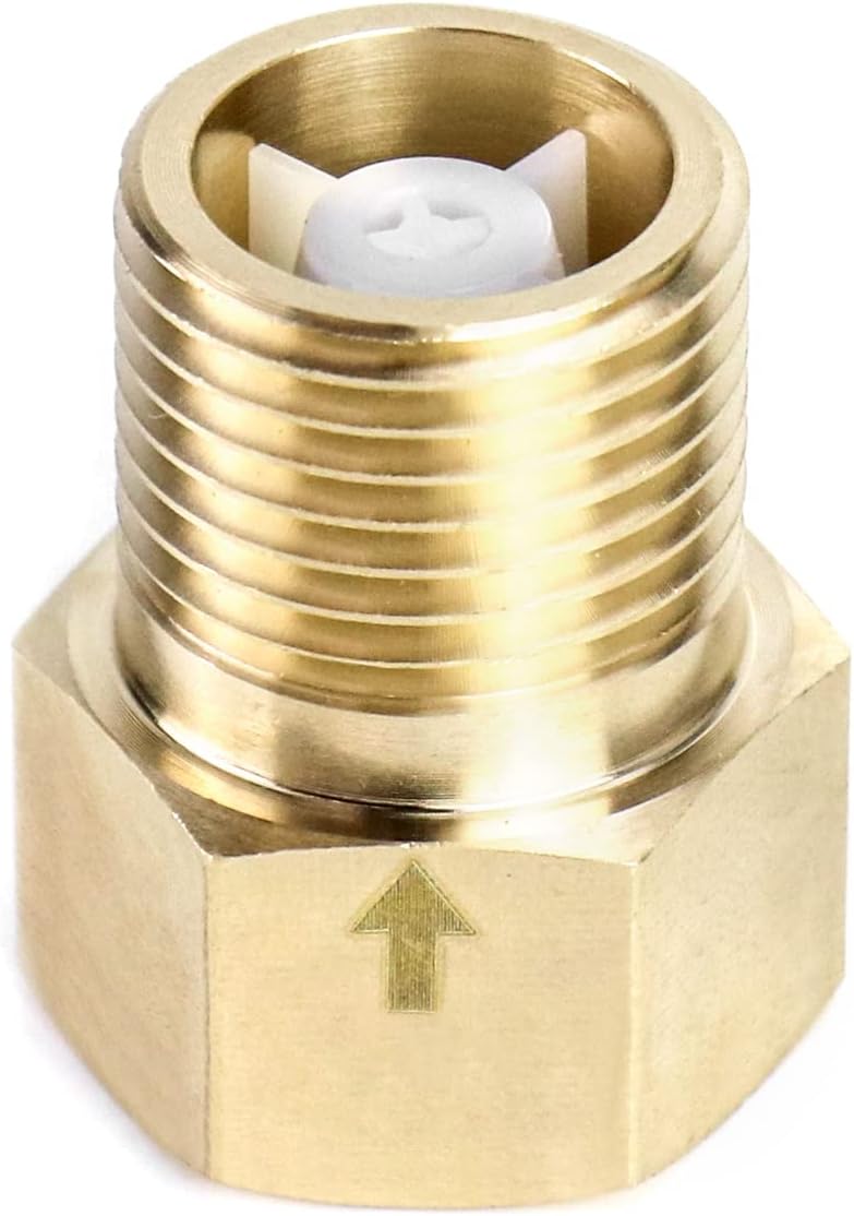 2Pcs Brass One-way Check Valve, 1/2" Female to 1/2" Male Thread of Backflow Preventer V1258-DP02-A-2370