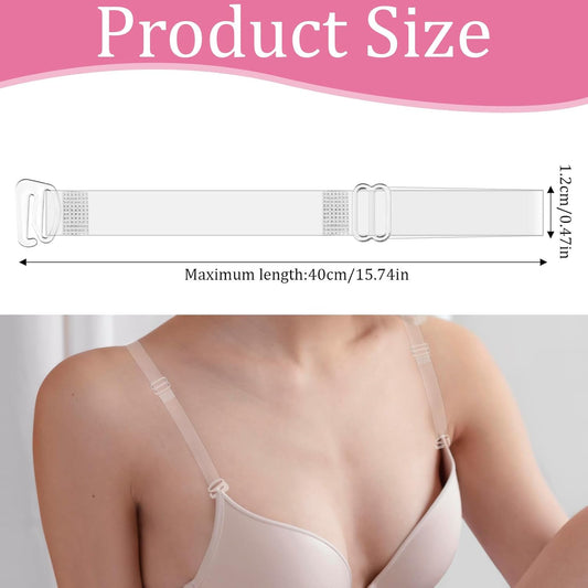 Clear Bra Straps for Women, 3 Pairs Clear Bra Straps Soft Non-slip Transparent Bras Strap 12 mm Thin TPU V1258-DP02-A-2384