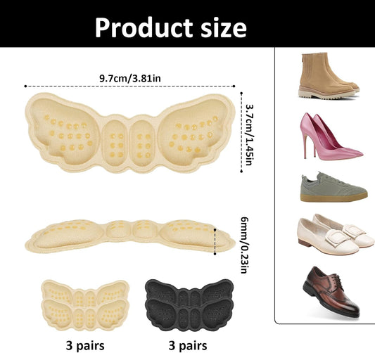 6 Pairs Heel Pads for Shoes, Soft Heel Grips Cushion Comfortable Heels Pads Cushion Protectors Inserts for V1258-DP02-A-2386