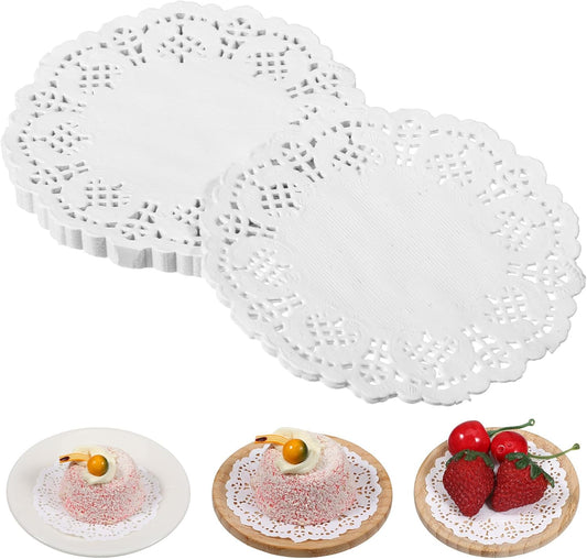 Paper Doilies, 200 Pcs 3.5 Inch Lace Doilies Paper Round Disposable Placemats White-Doilies for Tables V1258-DP02-A-2391