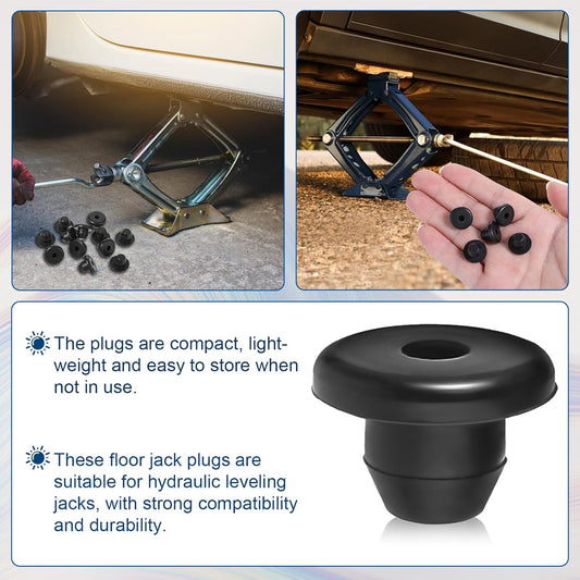 12 Pcs Hydraulic Jack Oil Plug Fit Hole of 5/16", Flat-Head Rubber Floor Accessories Replacement Parts V1258-DP02-A-2396