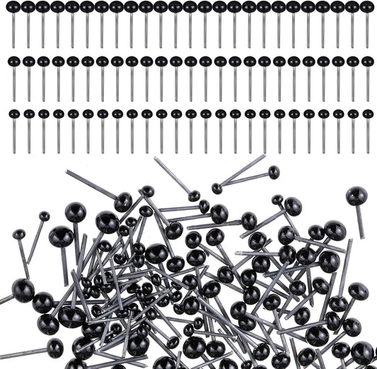 Small Safety Eyes for Crocheting,150PCS Glass Eyes for Crafts 2/3/4mm Black Beans Needle Type Glass Eye Doll V1258-DP02-A-2399