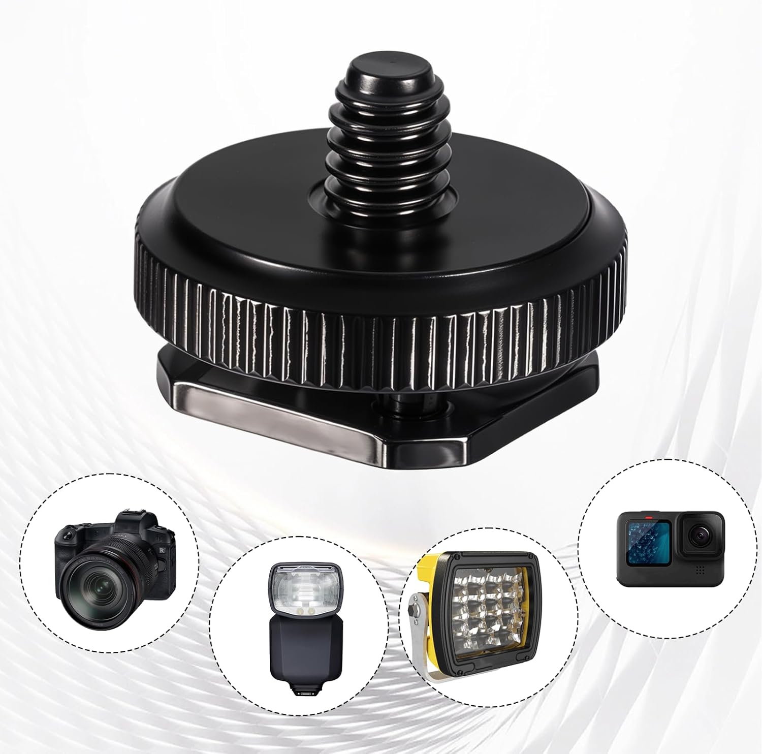 4 Pcs 1/4 Inch Camera Adapter Screws, Compatible with Versatile Flash Hot Shoe Mounts for DSLR Camera Rigs, V1258-DP02-A-2401