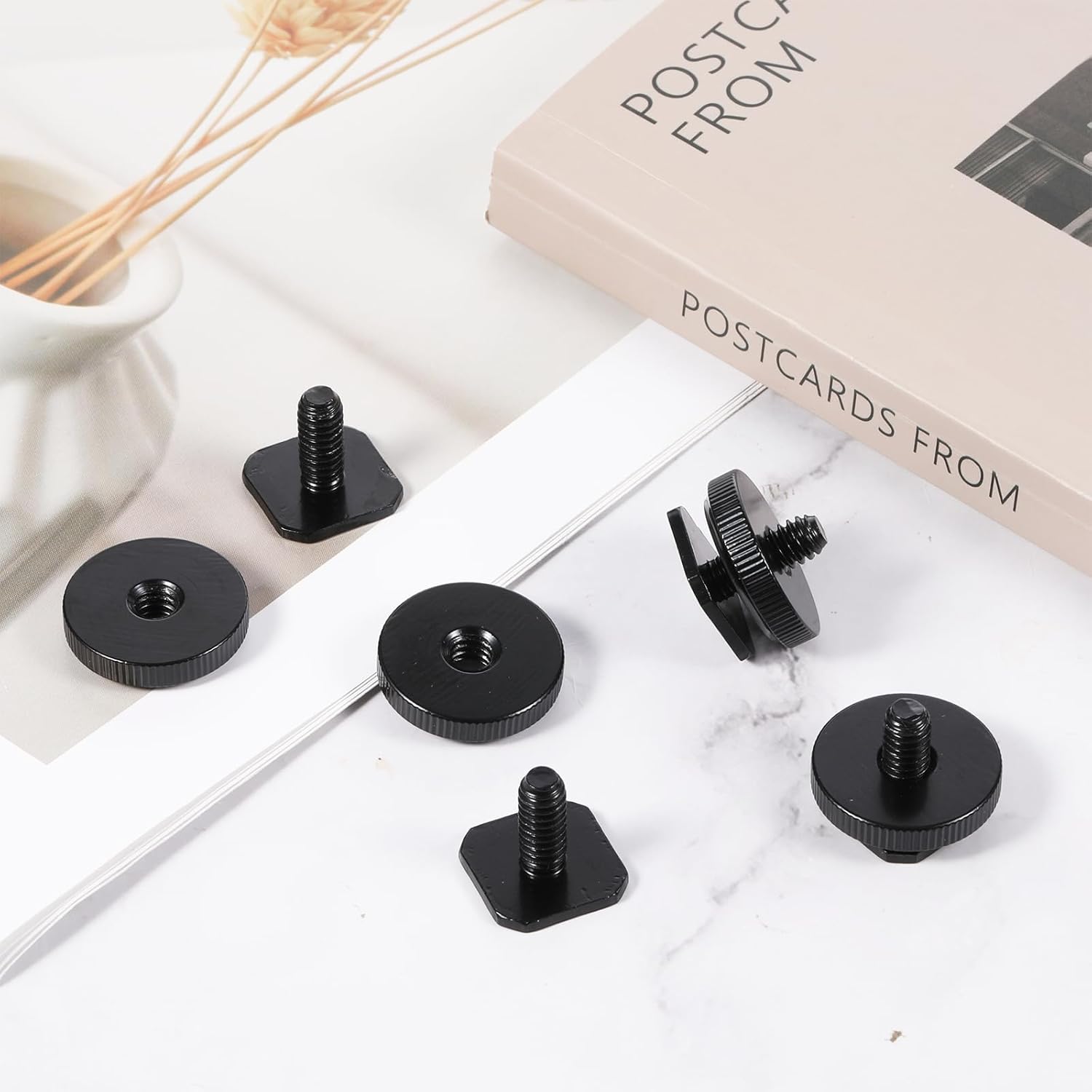 4 Pcs 1/4 Inch Camera Adapter Screws, Compatible with Versatile Flash Hot Shoe Mounts for DSLR Camera Rigs, V1258-DP02-A-2401