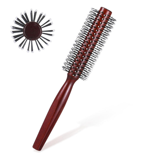 Small Round Brush for Short Hair, Round Brush for Blow Drying Styling Curling Heat Resistant Nylon Spherical V1258-DP02-A-2402