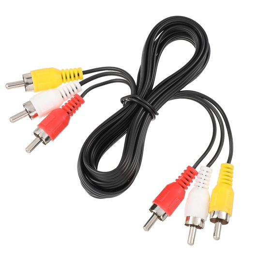 5FT RCA Audio Video Composite Cable, AV Cable Red/White/Yellow 3 Male to 3 Male for TV, DVD, VCR, Projector, V1258-DP02-A-2403