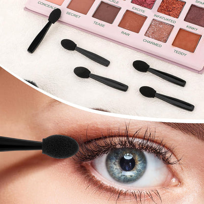 50 Pcs Eye Shadow Applicator Sticks, 1.9" Reusable Short Handle Dual Sided Sponge Cosmetic Brushes, V1258-DP02-A-2406