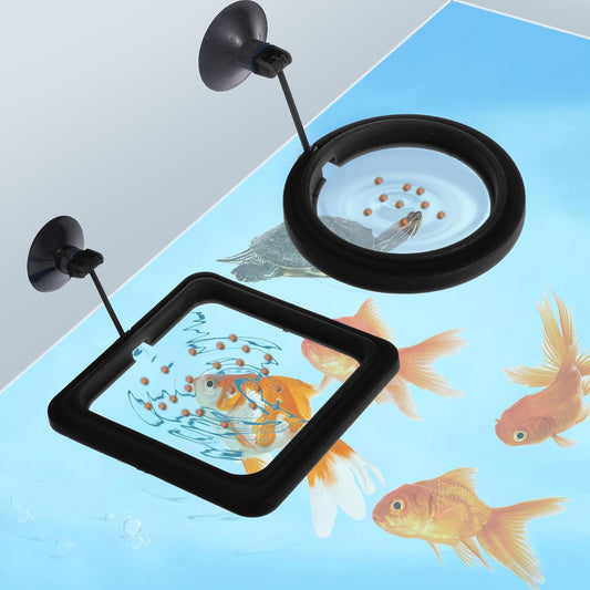 2 PCS Fish Feeding Ring, Aquarium Feeding Ring Automatic Goldfish Tank Feeder Dispenser Auto Live Betta Fish V1258-DP02-A-2407