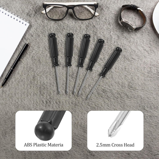 10 Pcs Mini Phillips Screwdriver, 2.5 mm Small Screwdriver Cross Head Tiny Screwdrivers with Black Non-Slip V1258-DP02-A-2408