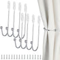 8 Pcs Metal Curtain Holdbacks, Curtain Tiebacks Wall Mounted Curtains Hooks Decorative Drapery Tie Backs V1258-DP02-A-2411