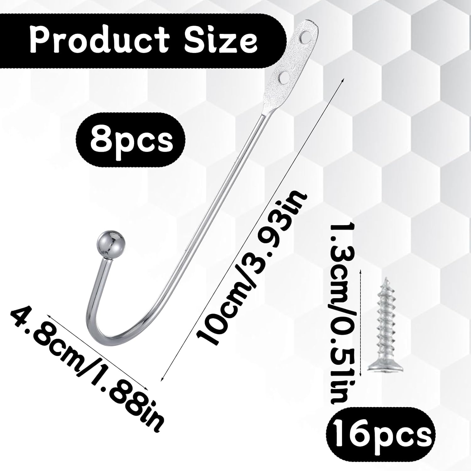 8 Pcs Metal Curtain Holdbacks, Curtain Tiebacks Wall Mounted Curtains Hooks Decorative Drapery Tie Backs V1258-DP02-A-2411