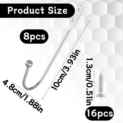8 Pcs Metal Curtain Holdbacks, Curtain Tiebacks Wall Mounted Curtains Hooks Decorative Drapery Tie Backs V1258-DP02-A-2411