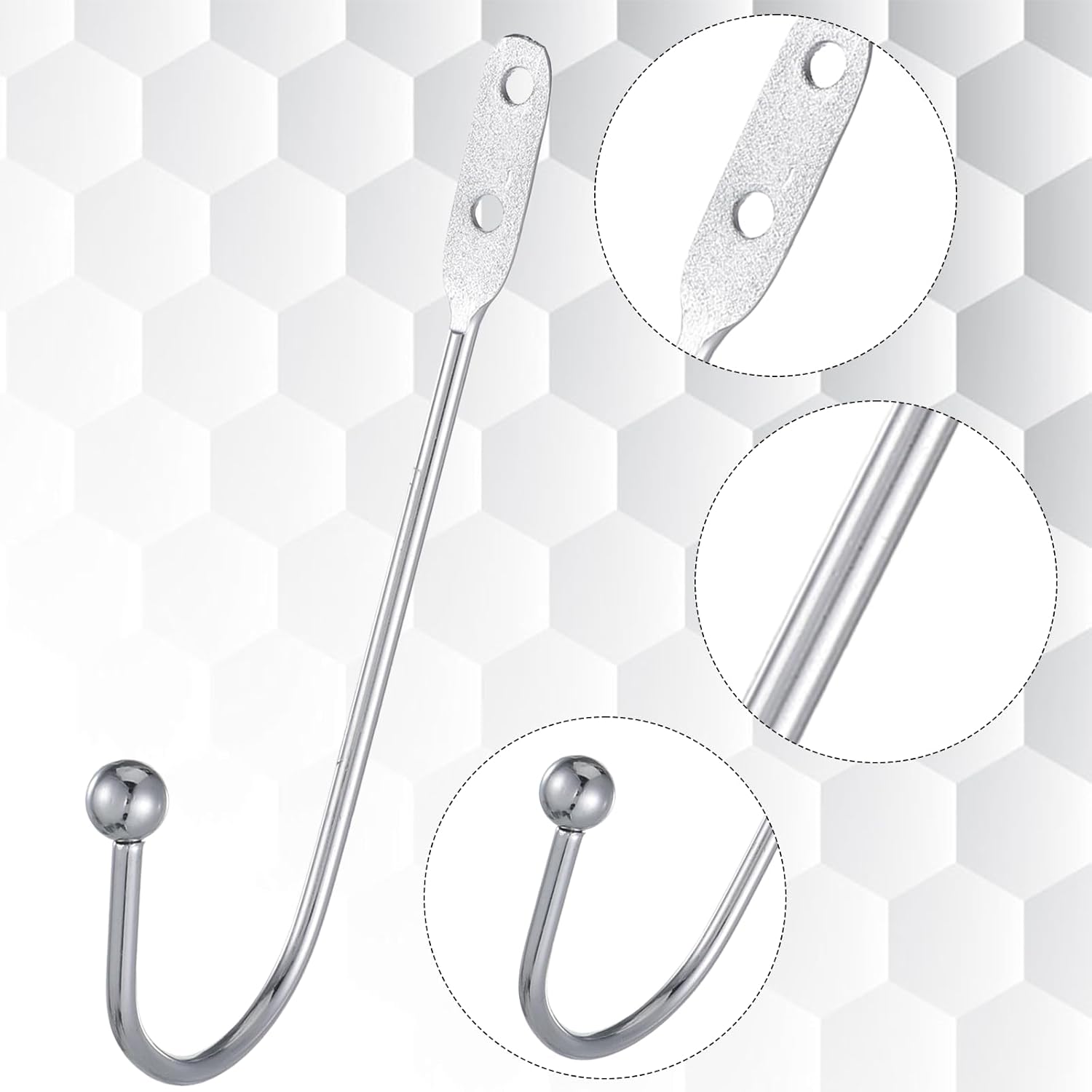 8 Pcs Metal Curtain Holdbacks, Curtain Tiebacks Wall Mounted Curtains Hooks Decorative Drapery Tie Backs V1258-DP02-A-2411