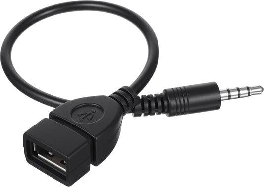 USB to AUX Audio Adapter, 3.5 mm Male AUX Audio Jack Plug to USB 2.0 Female Converter Adapter Cable Cord 9 V1258-DP02-A-2419