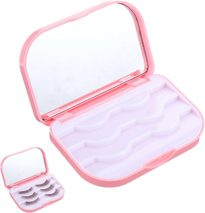 Eyelash Storage Case, 3 Layer Lash Case Makeup Storage Box with Makeup Mirror Empty Travel Cases Cosmetic V1258-DP02-A-2420