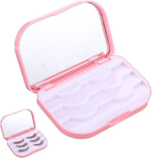Eyelash Storage Case, 3 Layer Lash Case Makeup Storage Box with Makeup Mirror Empty Travel Cases Cosmetic V1258-DP02-A-2420
