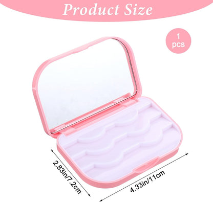 Eyelash Storage Case, 3 Layer Lash Case Makeup Storage Box with Makeup Mirror Empty Travel Cases Cosmetic V1258-DP02-A-2420