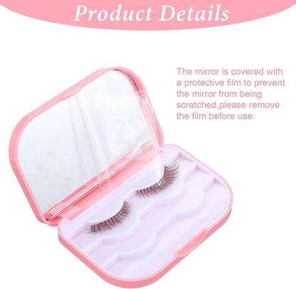 Eyelash Storage Case, 3 Layer Lash Case Makeup Storage Box with Makeup Mirror Empty Travel Cases Cosmetic V1258-DP02-A-2420