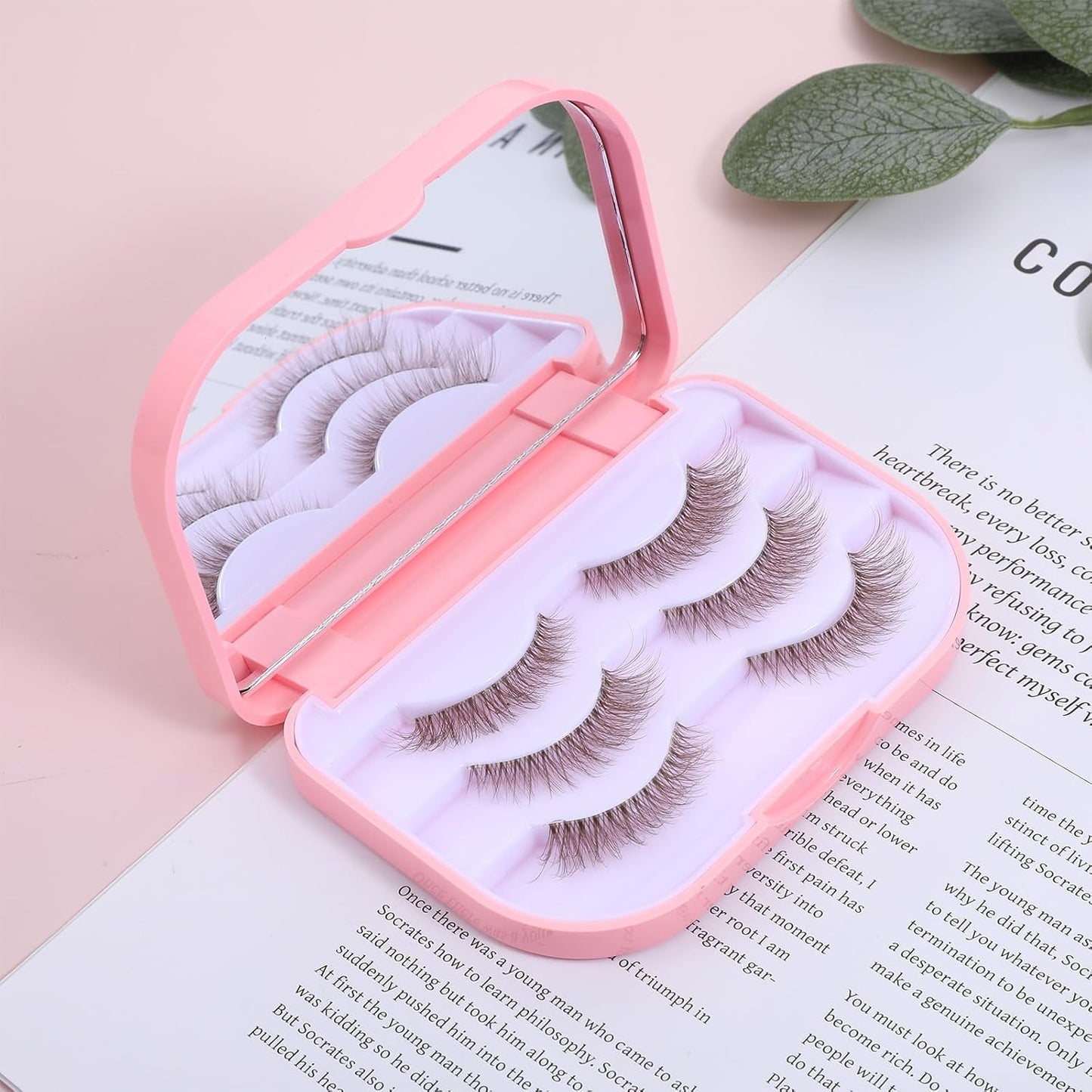 Eyelash Storage Case, 3 Layer Lash Case Makeup Storage Box with Makeup Mirror Empty Travel Cases Cosmetic V1258-DP02-A-2420