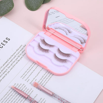 Eyelash Storage Case, 3 Layer Lash Case Makeup Storage Box with Makeup Mirror Empty Travel Cases Cosmetic V1258-DP02-A-2420