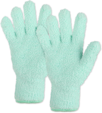 2 PCS Dusting Gloves for House Cleaning, Microfiber Coral Fleece Cleaning Mittens Reusable Washable Household V1258-DP02-A-2428