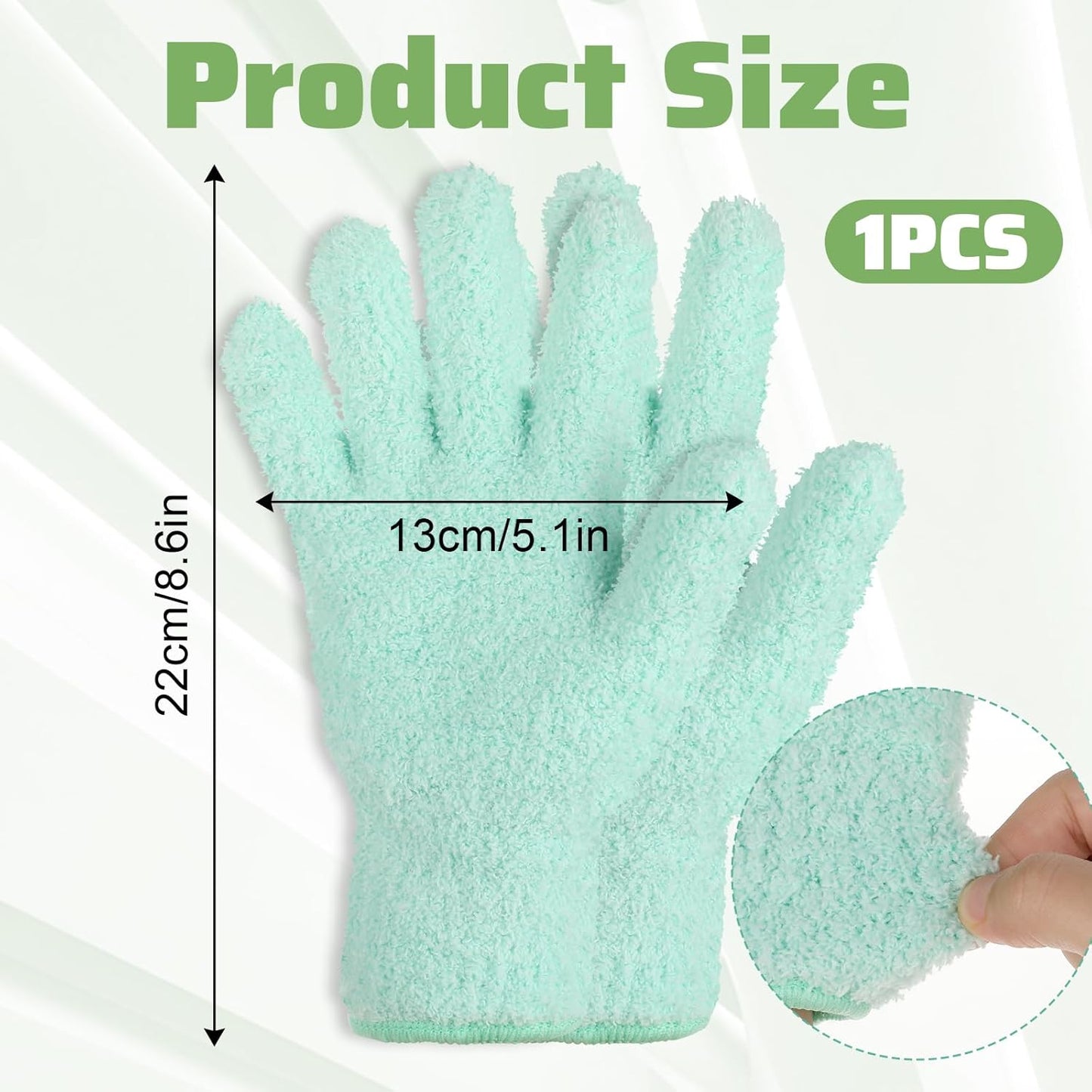 2 PCS Dusting Gloves for House Cleaning, Microfiber Coral Fleece Cleaning Mittens Reusable Washable Household V1258-DP02-A-2428