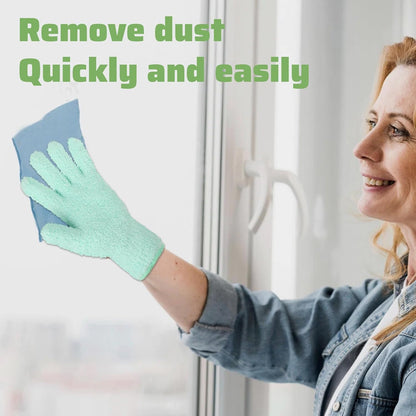 2 PCS Dusting Gloves for House Cleaning, Microfiber Coral Fleece Cleaning Mittens Reusable Washable Household V1258-DP02-A-2428