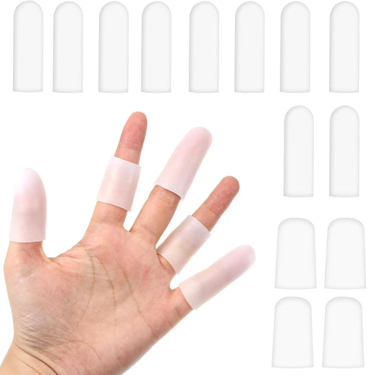 14 Pcs Silicone Finger Protectors, Waterproof Gel Thumb Small Finger Cot Protectors Stall Fingers Covers V1258-DP02-A-2432