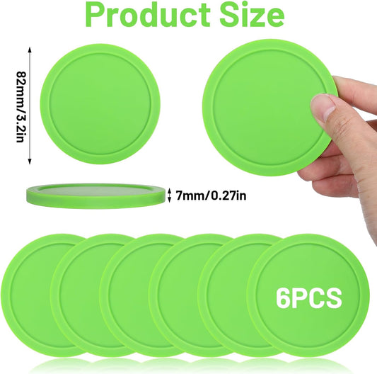 6 Pcs 3 1/4 Inches Hockey Pucks, Large Air Hockey Pucks Set Durable Puck for Air Hockeys Table Compatible V1258-DP02-A-2435