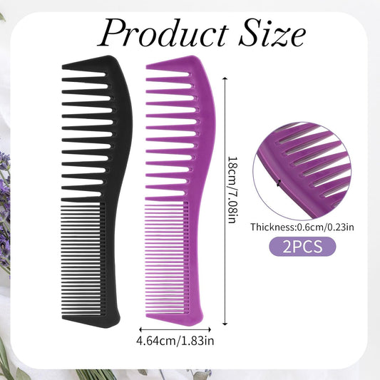Plastic Comb All-Purpose Hair Grooming Set - 2 Pack Double-Sided Barber Combs, 7.1 inch Plastic for Men & V1258-DP02-A-2440