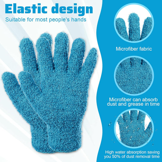 Microfiber Gloves for Plants Dusting Cleaning, Dusting Gloves for House Cleanings, Coral Fleece Cleaning V1258-DP02-A-2445