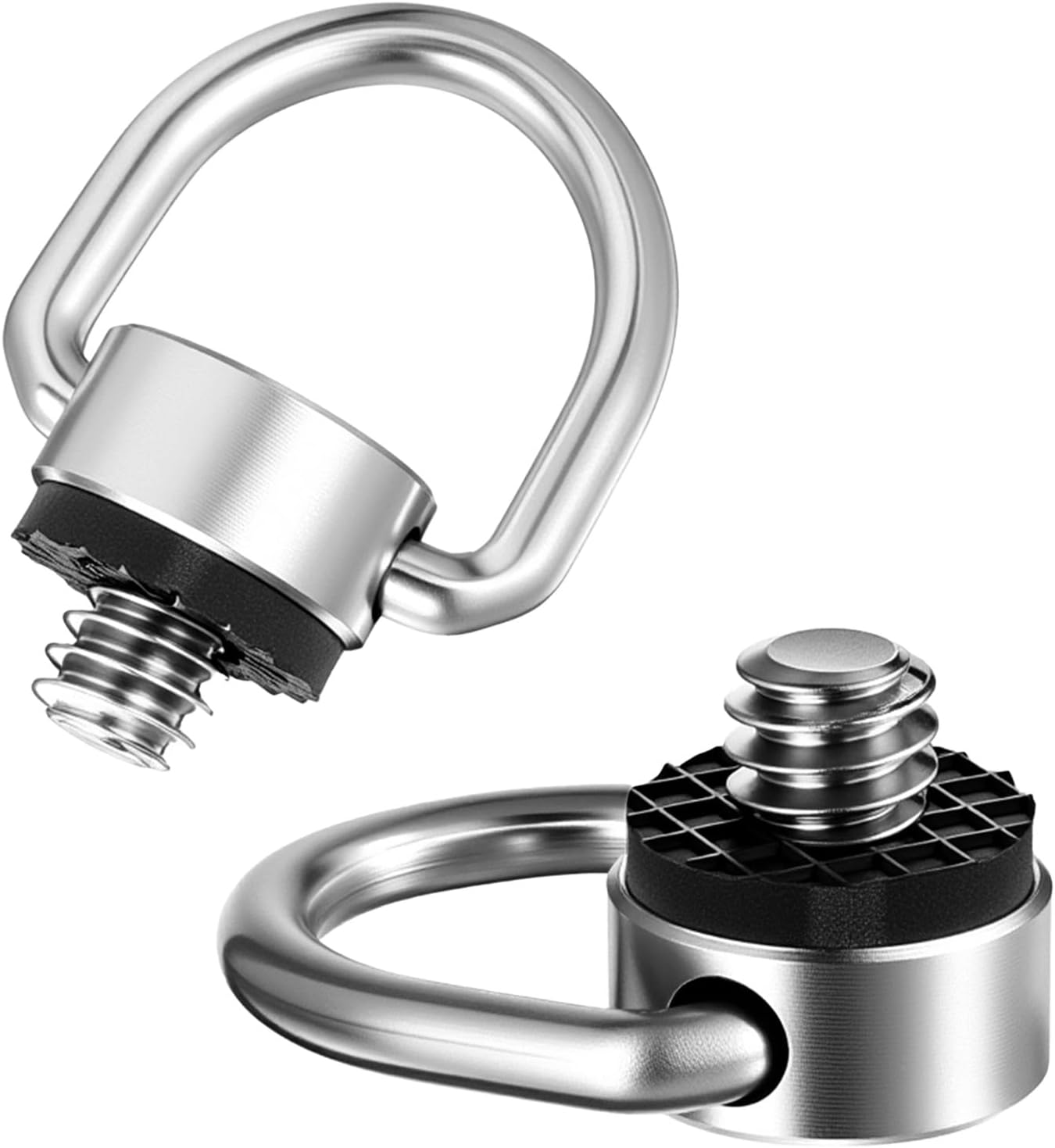 2 Pack D Ring Screw, 1/4"-20 Thread Camera Aluminum Alloy Fixing Screw with Rubber Padded Hinged Holder Quick V1258-DP02-A-2450