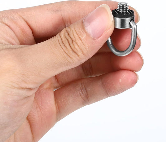 2 Pack D Ring Screw, 1/4"-20 Thread Camera Aluminum Alloy Fixing Screw with Rubber Padded Hinged Holder Quick V1258-DP02-A-2450