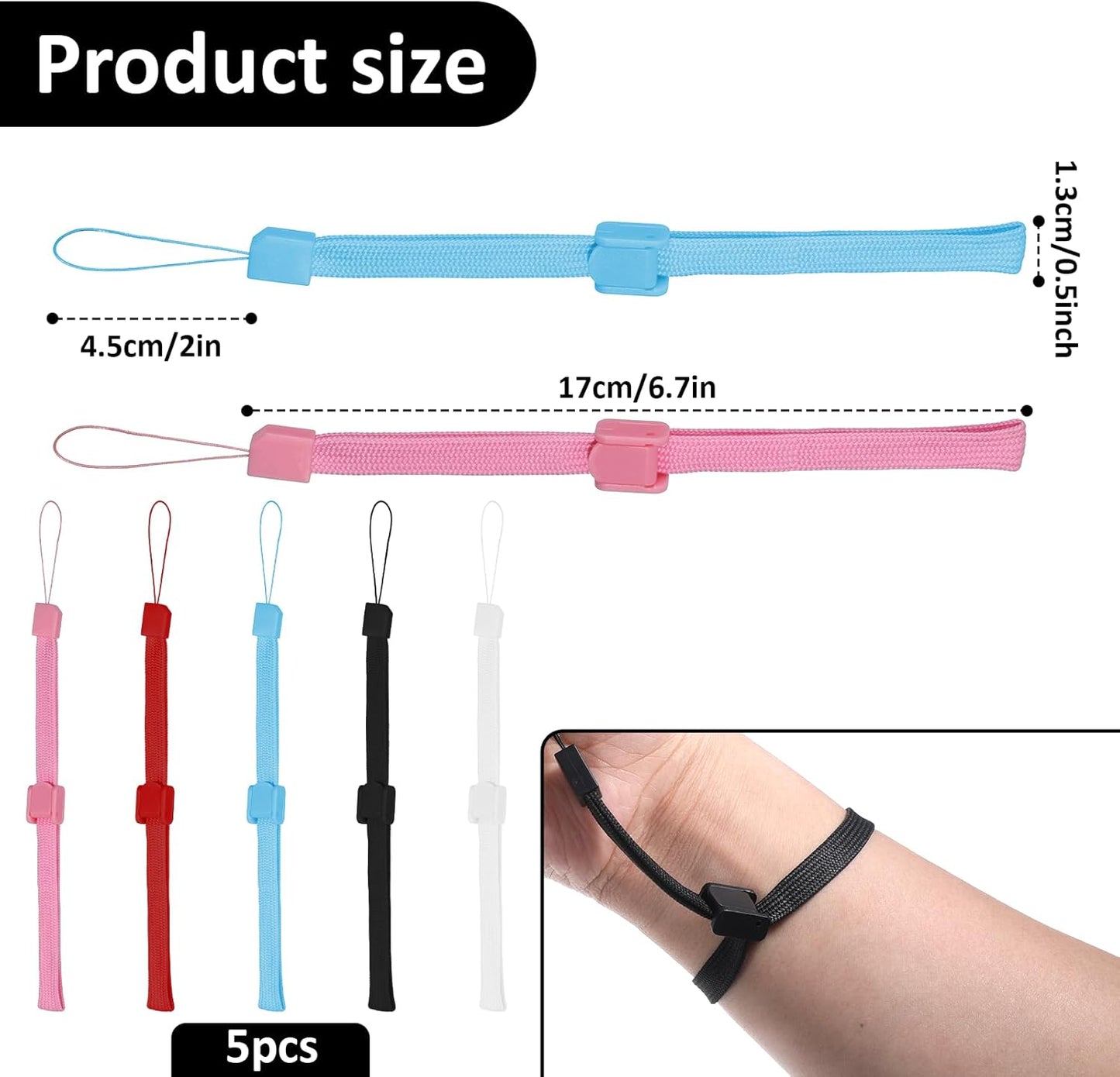 5 PCS Hand Wrist Strap, Adjustable Phone Lanyards for Cell Phone Multi Purpose Wristbands Phone Strap V1258-DP02-A-2451