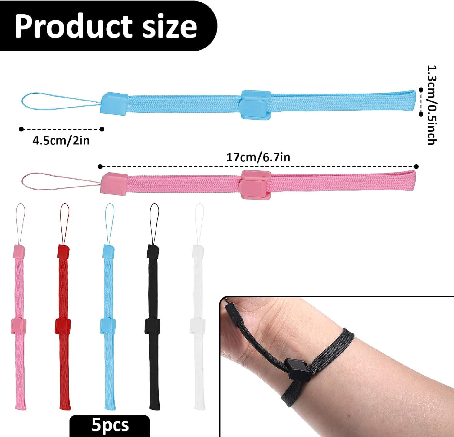 5 PCS Hand Wrist Strap, Adjustable Phone Lanyards for Cell Phone Multi Purpose Wristbands Phone Strap V1258-DP02-A-2451
