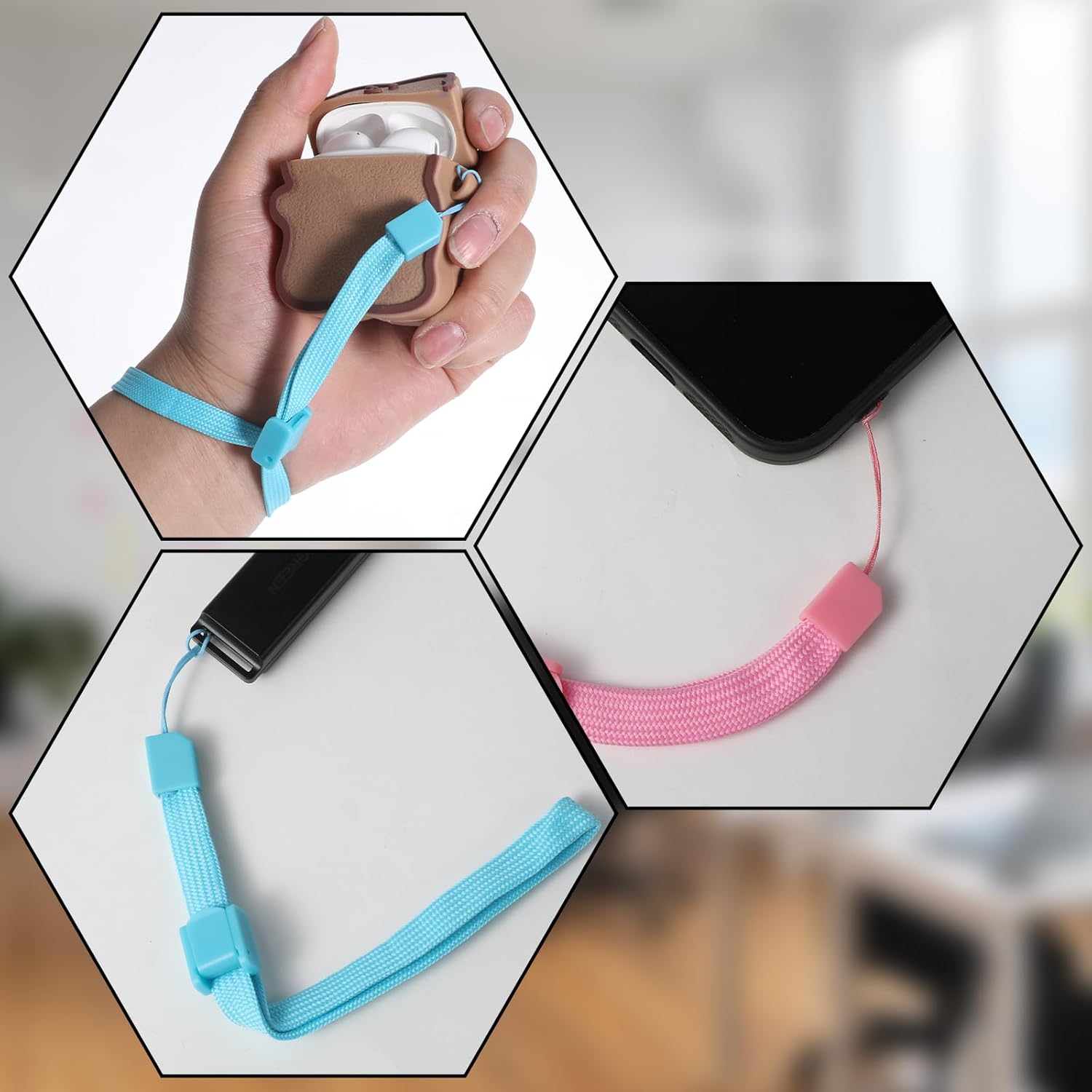 5 PCS Hand Wrist Strap, Adjustable Phone Lanyards for Cell Phone Multi Purpose Wristbands Phone Strap V1258-DP02-A-2451