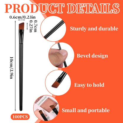 100 PCS Eyebrow Tint Brush, Eyeliner Brush Set Black Eyeliner Brushes Fine Angled Ultra Thin Angled Eyeliners V1258-DP02-A-2458