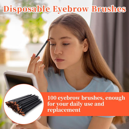 100 PCS Eyebrow Tint Brush, Eyeliner Brush Set Black Eyeliner Brushes Fine Angled Ultra Thin Angled Eyeliners V1258-DP02-A-2458